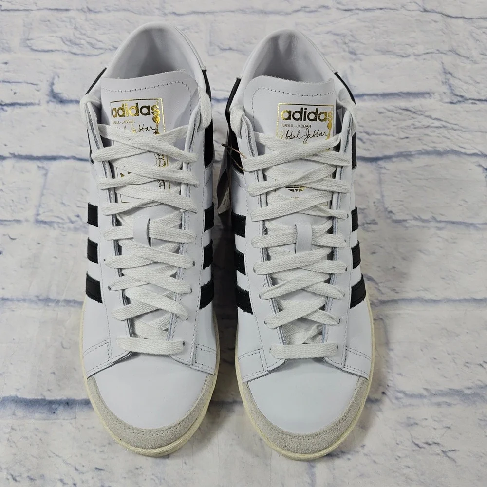 Adidas Abdul-Jabbar High Sneakers Mens 9 White Black Gold Retro Basketball Shoes